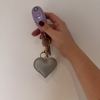 Sleutelhanger hart grijs