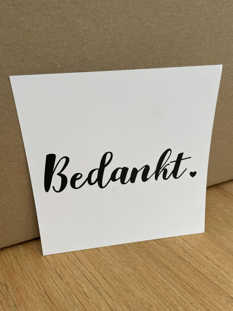 Kaart met persoonlijke tekst