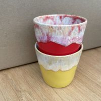 Handgemaakte Keramieken Kopjes  – Rood